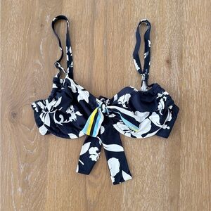Beach House Navy Blue and White Bikini Top
